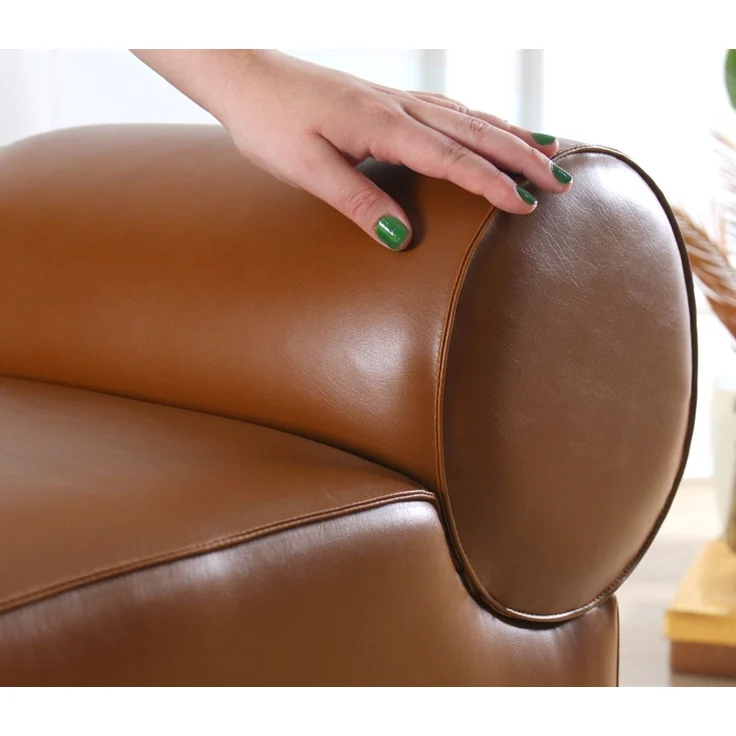 Hanah Home 'Rohin Deri Puf - Brown' Pouffe, Braun, 45 x 56 x 60 cm – Bild 3