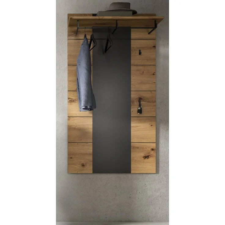 Garderobenpaneel Cooper in Eiche und grau 80 x 141 cm – Bild 2