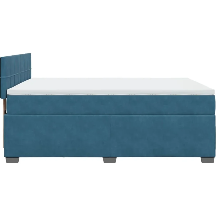vidaXL Boxspringbett mit Matratze Blau 160x200 cm Samt 3286358 – Bild 9