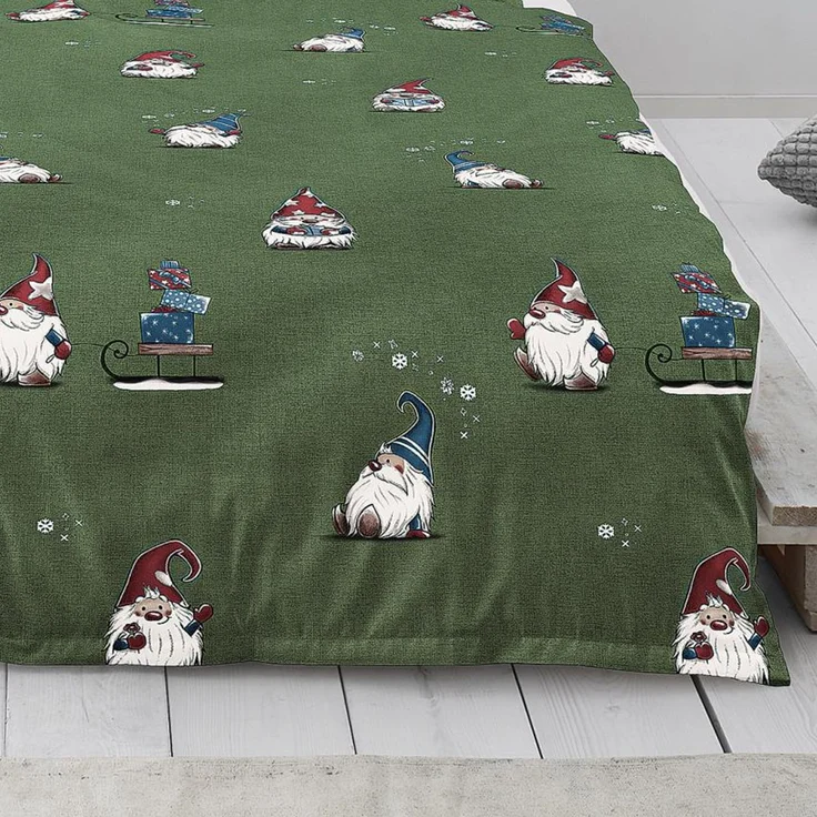 Irisette Biber Bettwäsche Koala 8778-30 Wichtel Schlitten grün 135x200 – Bild 4