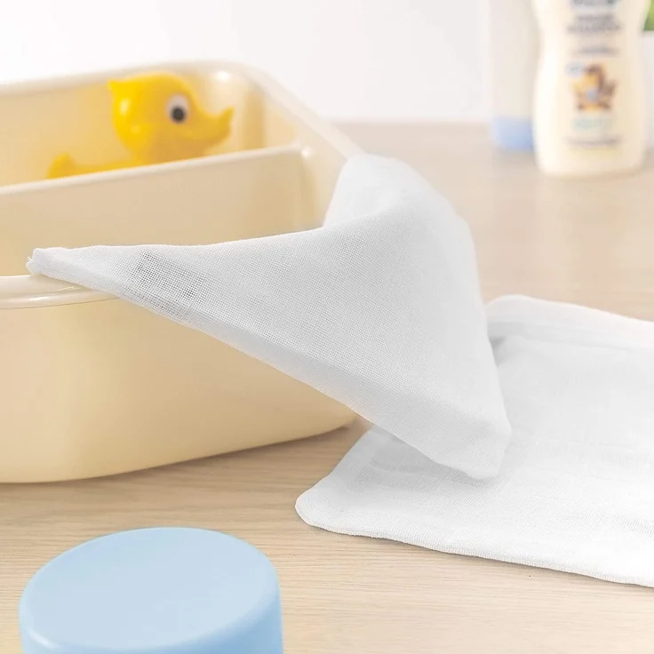 Makian Baby Waschlappen Set - 10 Stück weiche Mull Waschhandschuhe aus 100% Baumwolle, kleine Kinder Babywaschlappen (20x17 cm), ÖKO-TEX Standard 100 geprüft - Weiß – Bild 5