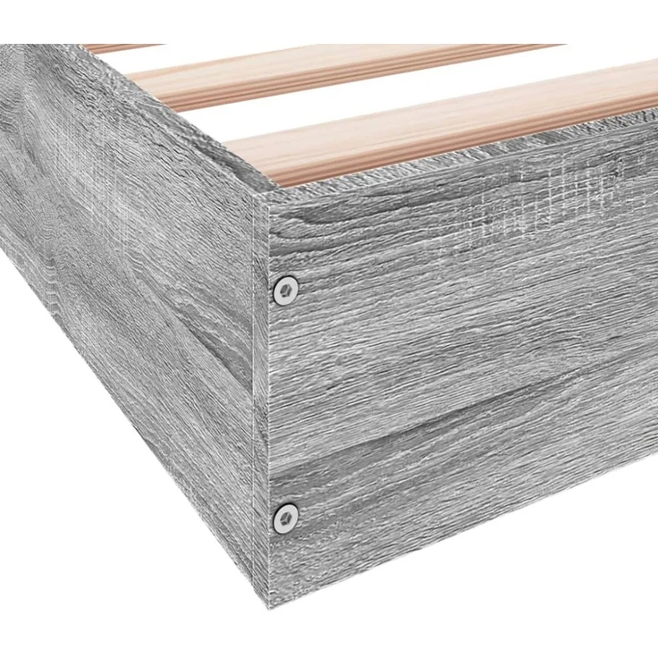 vidaXL Bettgestell Grau Sonoma 90x200 cm Holzwerkstoff 842068 – Bild 8