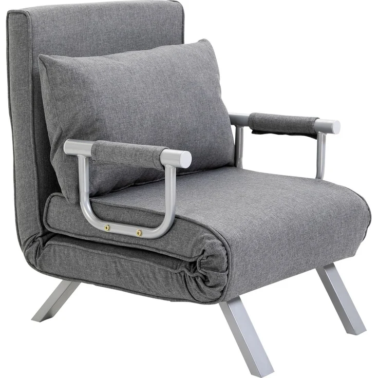 MELAYR, 3 in 1 Schlafsessel Klappbar Schlafsofa mit Bettfunktion Verstellbarer Rückenlehne, 65 x 69 x 80 cm, Hellgrau – Bild 2