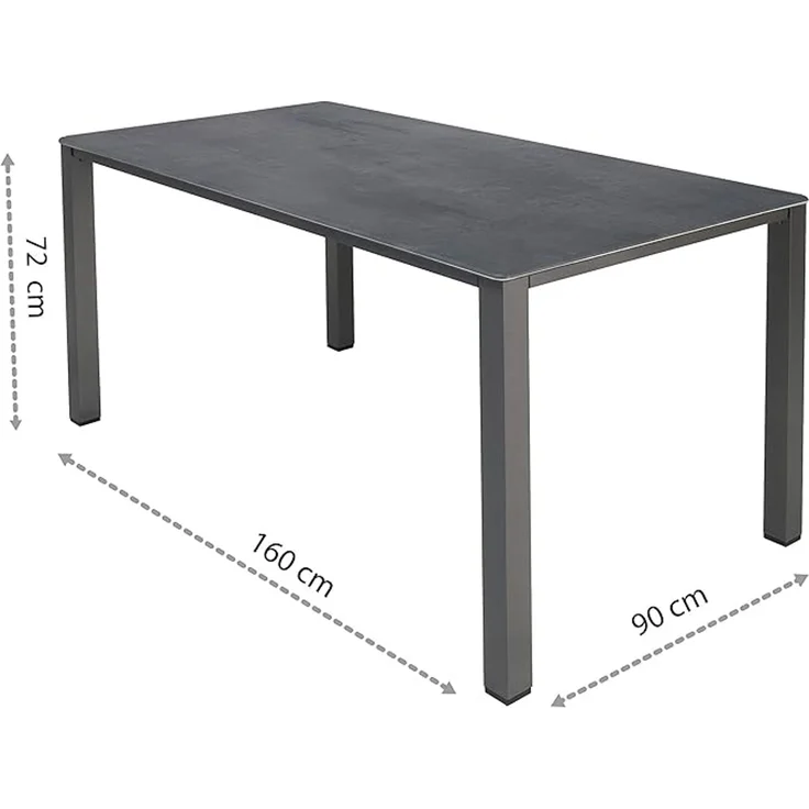 MFG Lofttisch mit wetterfester Tischplatte, Beton anthrazit, 160x90 cm – Bild 2