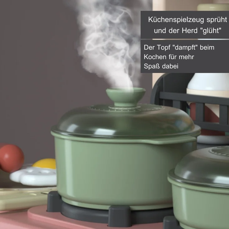 Coemo Kinderküche Jasmin Spielküche mit viel Zubehör Farbe Grau – Bild 4