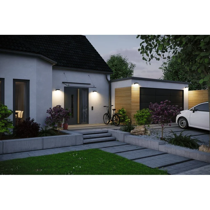 Paulmann 95748 Hybrid 230V + Solar Wandleuchte Isleen House IP44 Warmweiß – Bild 3