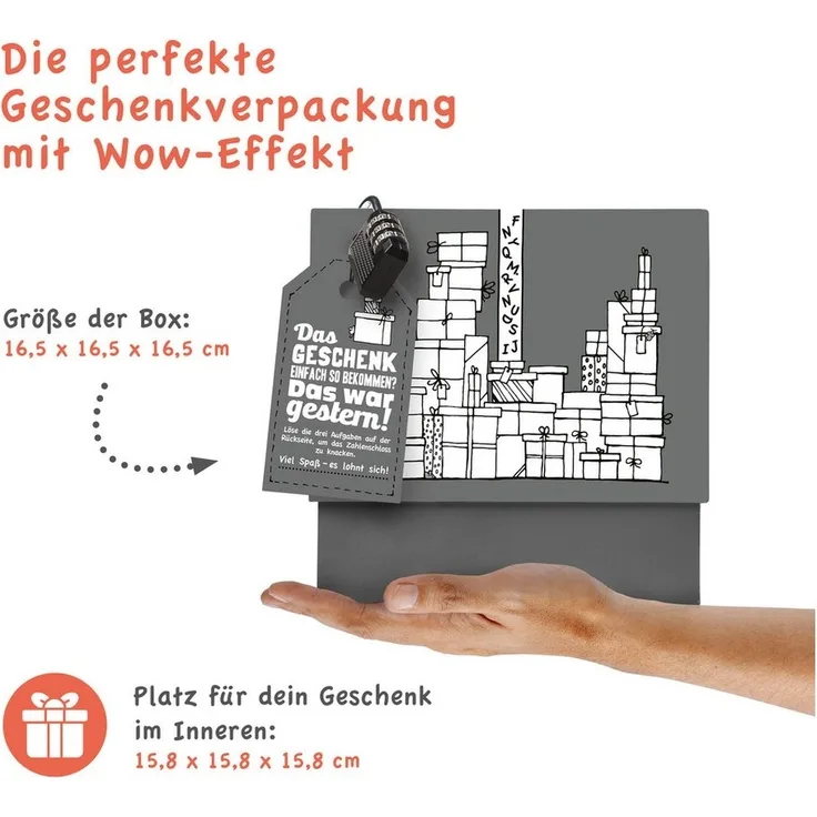 SURPRISA Geschenkbox mit Rätsel und Schloss