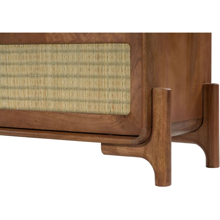 Sideboard Mango/Seegras 150 x 40 x 80 hellbraun lackiert MIZUMI #100 – Bild 4