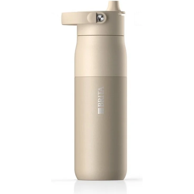 BRITA Trinkflasche BRITA LARQ Essential Trinkflasche (680ml) weiß mit Strohhalm, Edelstahl Wasserflasche mit doppelwandiger Isolierung - hält 24h kalt – Bild 4