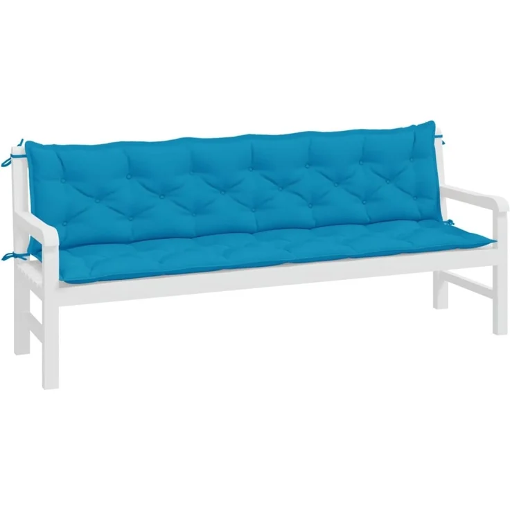 vidaXL Gartenbank-Auflagen 2 Stk. Hellblau 200x50x7 cm Oxford-Gewebe 361739 – Bild 2
