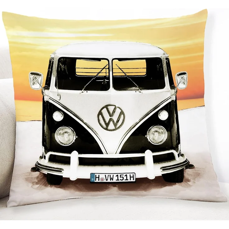 BERONAGE Dekokissen VW Volkswagen Bulli T1 Kissen 089 Beach 40 x 40 cm Kuschelkissen, passend zur Bettwäsche, ideal für Sofa, Couch, Bett, Auto, Camping – Bild 3
