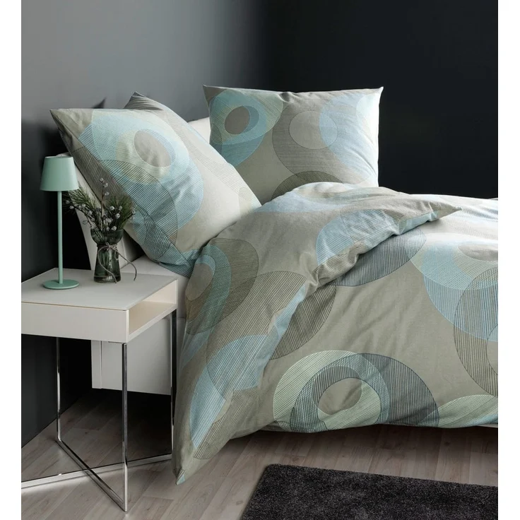 Janine Bettwäsche Mako-Satin 31167, Mako-Satin, 2 teilig, Bettwäsche ab Größe 135x200 cm, hochwertig, mit Kreisen – Bild 3
