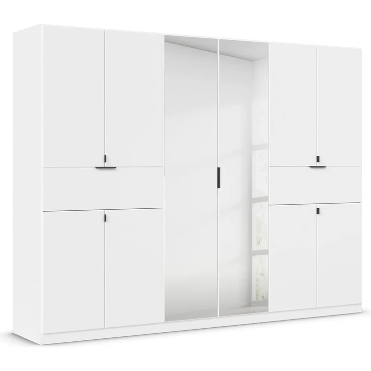 rauch Drehtürenschrank Kleiderschrank Schrank Garderobe Wäscheschrank TICAO (Schubladen in der Höhe variabel positionierbar) mit 2 geräumigen Schubladen, viel Stauraum MADE IN GERMANY