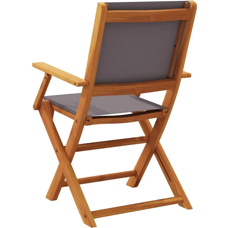 vidaXL Klappstühle, 8-teilig, anthrazitfarbener Stoff und Massivholz 3214579 – Bild 6