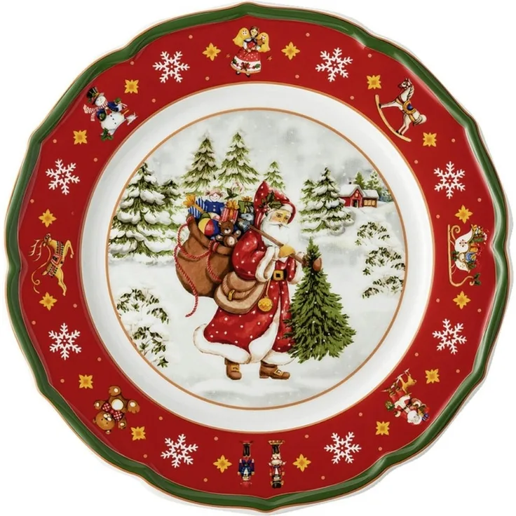 Hutschenreuther Teller Flach 22 cm Happy Wintertime Red