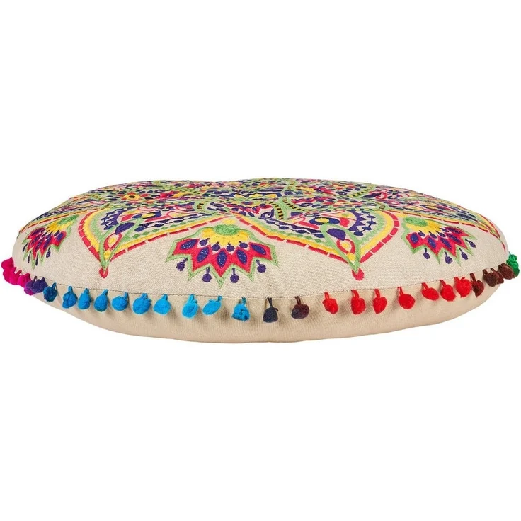 Marrakesch Orient & Mediterran Interior Hocker Boho Design Bodenkissen Sitzkissen Deko Hakika (1 St), Handarbeit – Bild 2