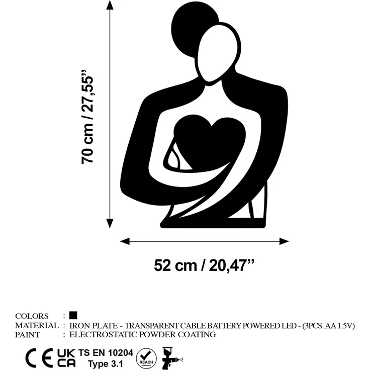 Wallity Wanddekoobjekt METAL BODY, 70 x 52 cm L3764 – Bild 6