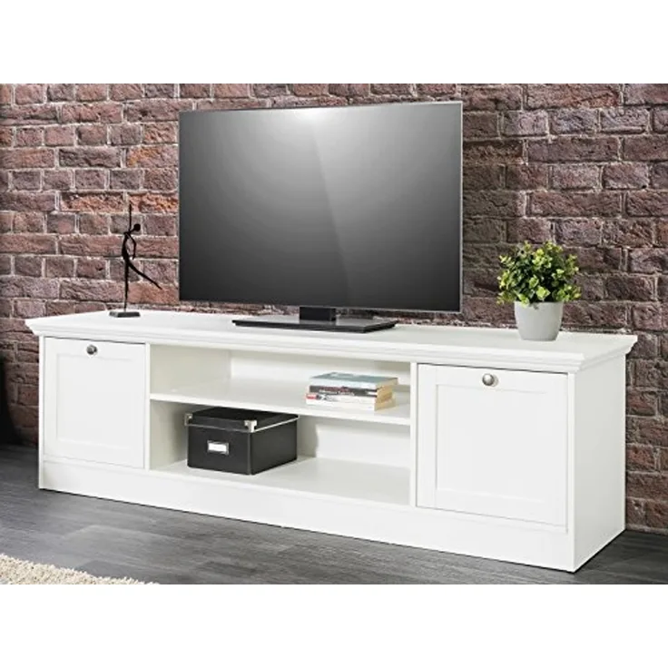 TV-Board >Landsted< in Weiß - 160x48x45cm (BxHxT)