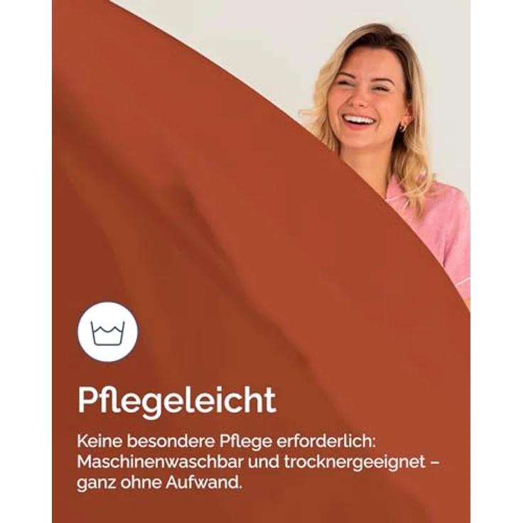 Spannbettlaken 100x200 cm Terracotta - 40cm (16") Tiefe Tasche - Premium Mikrofaser Spannbetttuch - Weich und Knitterfrei - Atmungsaktiv, Hypoallergen und Oeko-TEX Standard 100 Zertifiziert – Bild 7