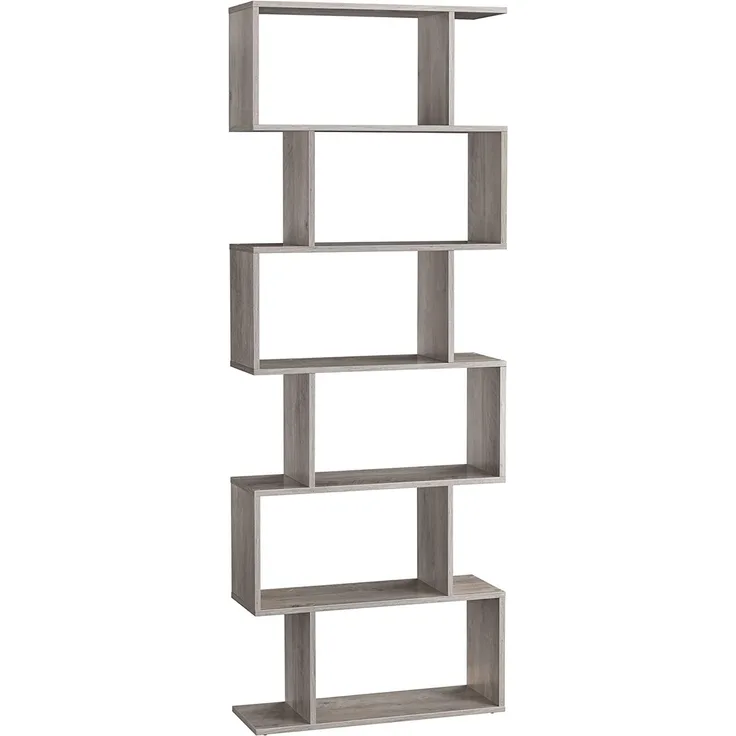 VASAGLE Bücherregal, Regal mit 6 Ebenen, Standregal, Büroregal, freistehend, Dekoregal, zur Präsentation, modern, für Wohnzimmer, Schlafzimmer, Büro, Greige LBC061M01