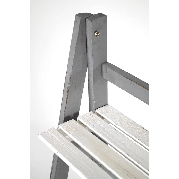 Kobolo Regal Leiterregal im Used Look - WHITE GREY - 4 Böden - Weiß-Grau – Bild 6