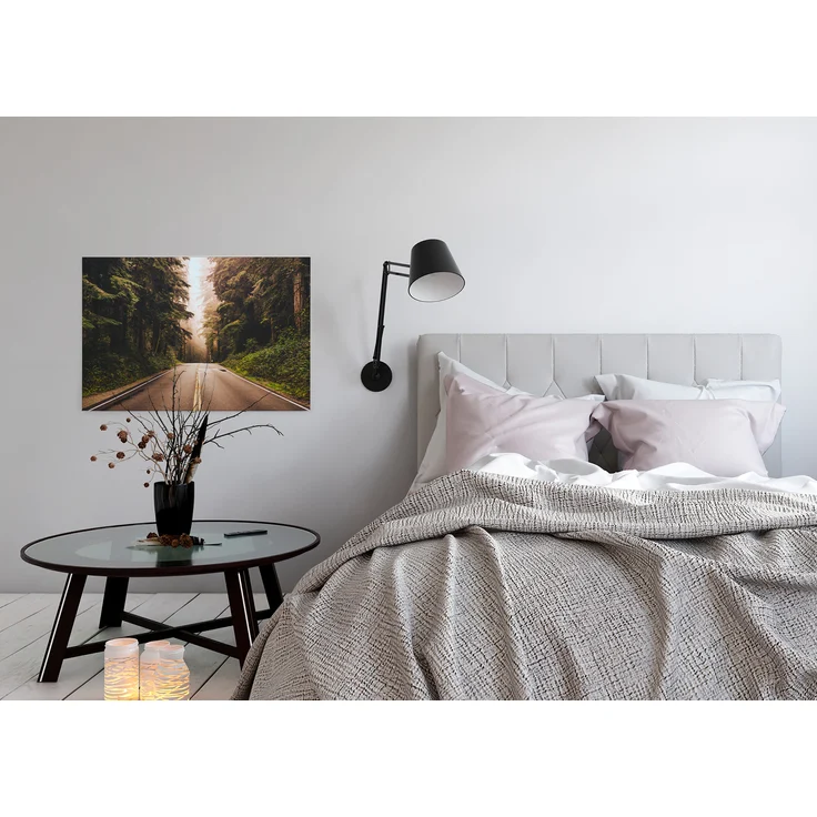Leinwandbild Straße Wald Grün braun 90x60 DD120309 Keilrahmen Wandbild Leinwand – Bild 3