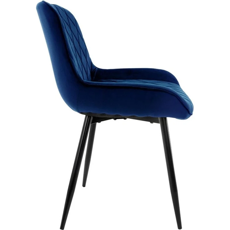 ML-DESIGN Stuhl Esszimmerstuhl mit Rücken- und Armlehnen, Metallbeine Küchenstuhl (4 St), Wohnzimmerstuhl Dunkelblau, Samt Sitzfläche Polsterstuhl Esstischstuhl – Bild 2