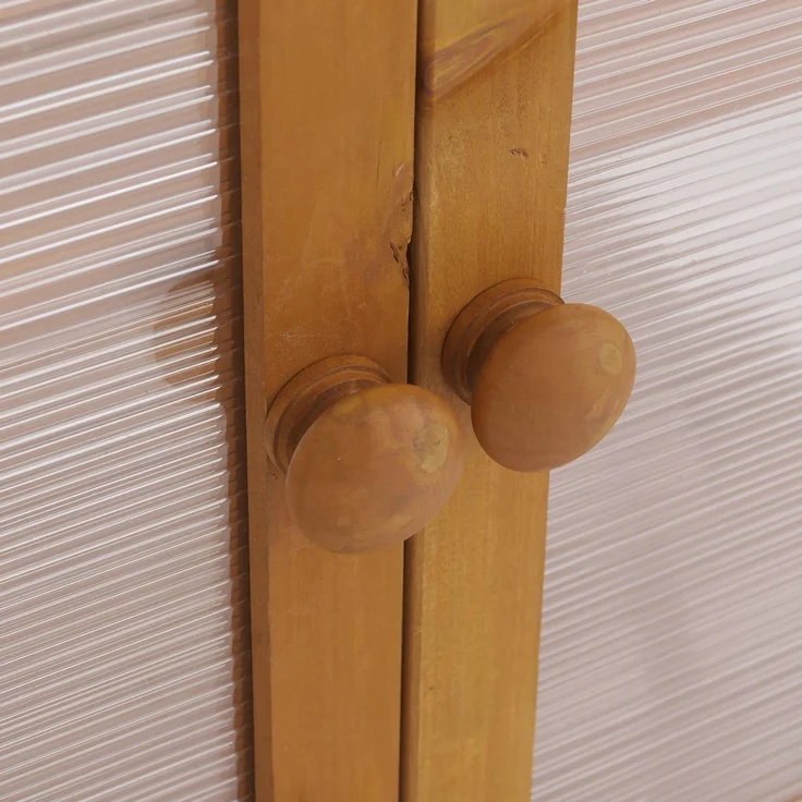 Gewächshaus HWC-Q13, Treibhaus Anzuchthaus Frühbeet Fenster verstellbar Holz FSC®-zertifiziert 110x76x57cm ~ natur – Bild 6