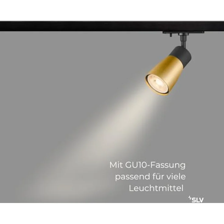 SLV PURI 2.0 Dome, 1~ Spot, GU10, 1x max. 6W, schwarz / gold - Leuchten mit 1 Phasen Adapter – Bild 4