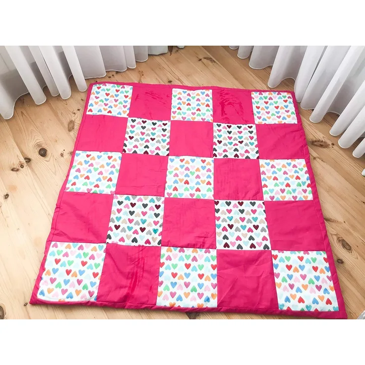 Krabbeldecke Patchworkdecke Spieldecke Babydecke 125x125