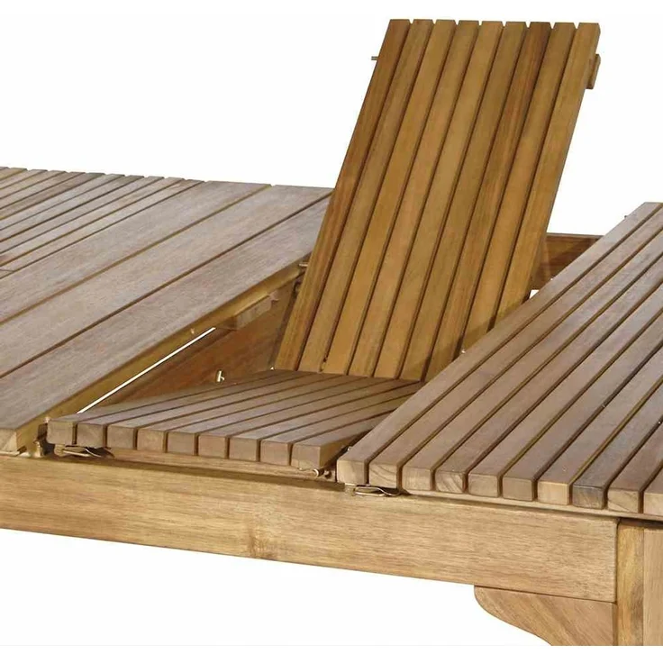 Gartentisch >FALUN< ausziehbar bis 201,3cm in natur geölt, Akazienholz - 150/175,8/201,3x74x100cm (BxHxT) – Bild 3