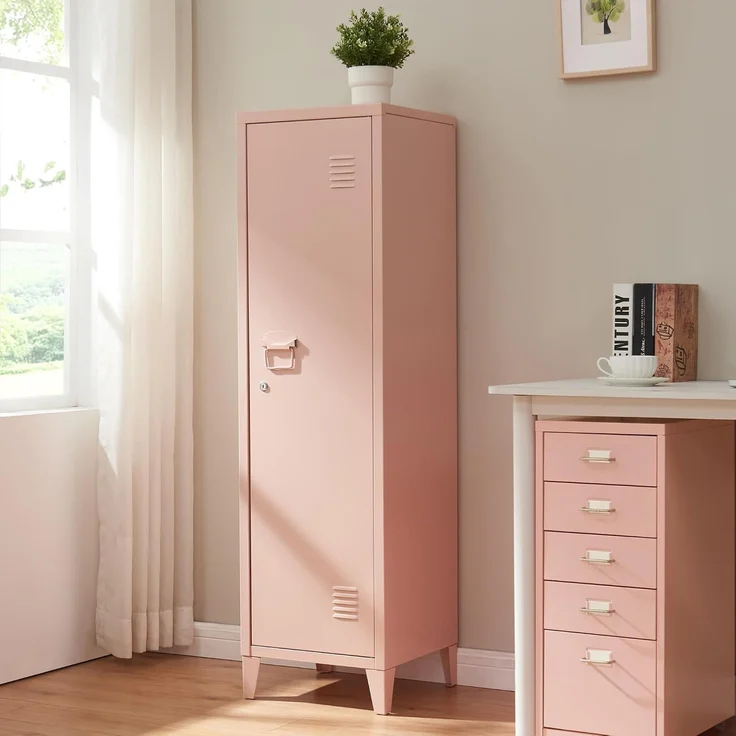 Einzelspind Kurikka 137x38x38 cm Peachy Beige [en. casa] – Bild 1