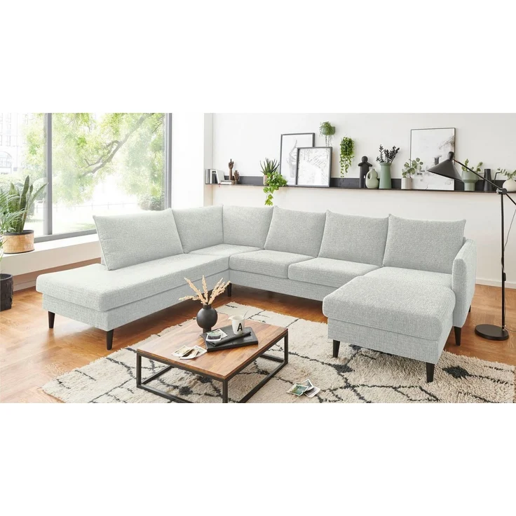 ATLANTIC home collection Wohnlandschaft Rekvik U-Form, mit Wellenunterfederung, mit Massivholzfüßen – Bild 1