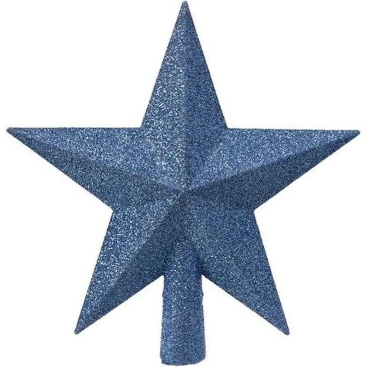 Kaemingk Christbaumspitze, Christbaumspitze Stern mit Glitzer 19cm Kunststoff - Himmelblau – Bild 2