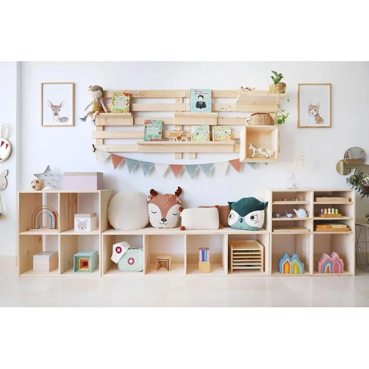 Astigarraga Kit Line Modulares Regal, 1 Dinamic-Würfel, massives Kiefernholz, 36,2 x 36,2 x 33 cm – Bild 5