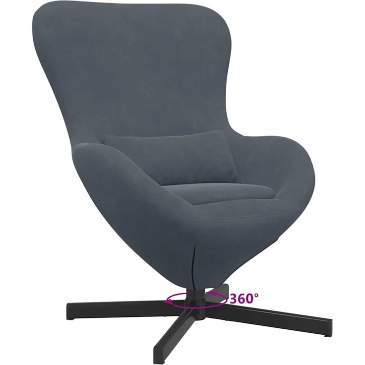 vidaXL Eiersessel Dunkelgrau 63 x 73 x 90 cm Samt 42002757 – Bild 8
