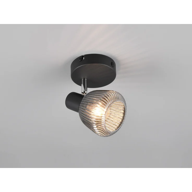 Trio Leuchten Spot Tarifa E14 schwarz matt Metall/Glas – Bild 6