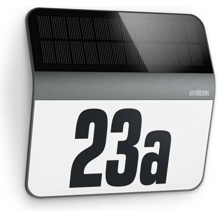 STEINEL LED-Hausnummernleuchte XSolar, LH-N, Solarleuchte, 1100 mAh LiFe-Akku, Dämmerungsschalter, Anthrazit – Bild 1