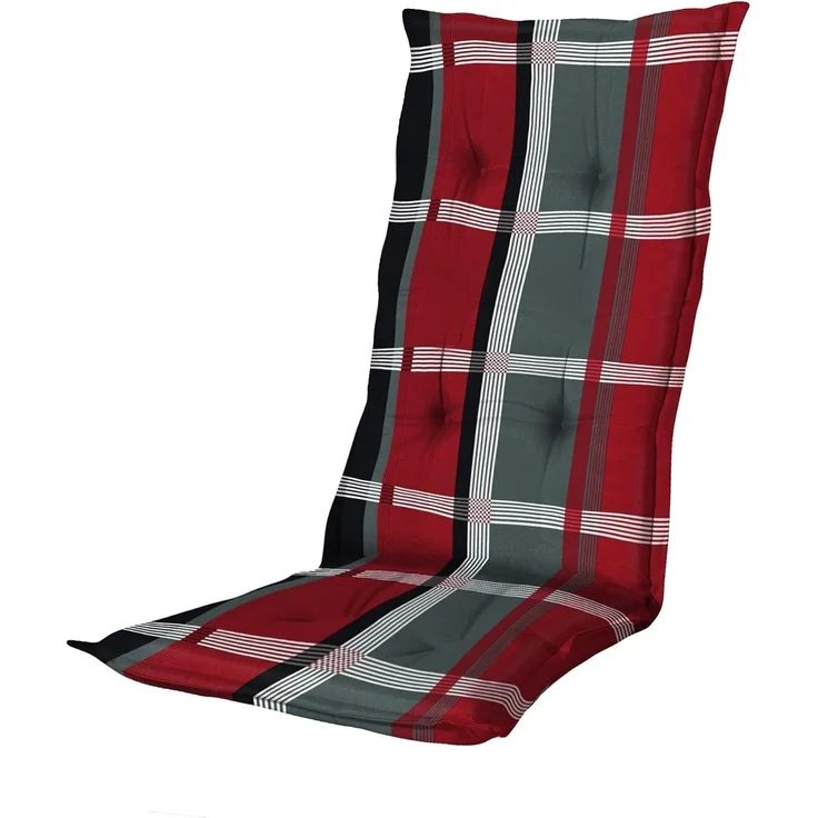 Madison B253 Hochlehner Gartenstuhl Auflagen 120x50x8cm rot kariert – Bild 1