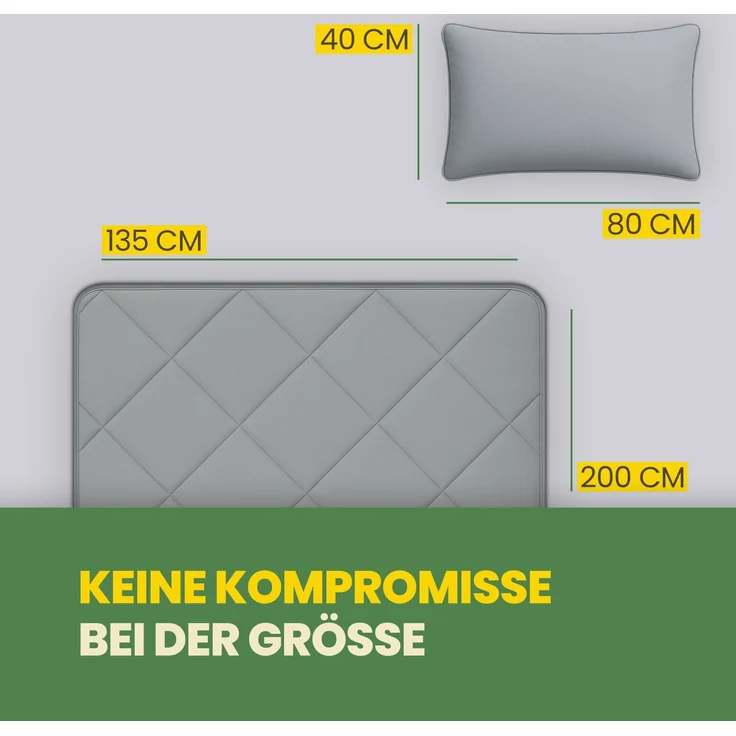 Reise Bettenset 2-tlg. Hellgrau – Bild 2