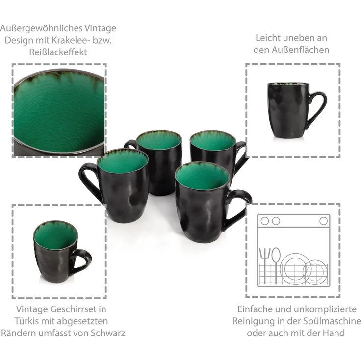 SÄNGER Kaffeebecher Set Palm Beach 4 teilig – Bild 5