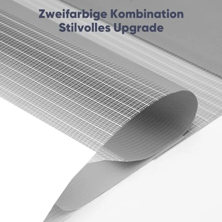 Sekey Doppelrollo Klemmfix ohne Bohren für Fenster, Zweifarbig Doppelrollo 70 cm breit, Duo Rollo Jalousie Sonnenschutz, 70x210cm, Weiß & Grau – Bild 4