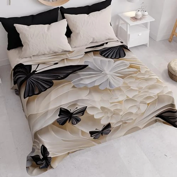 PETTI Artigiani Italiani - Tagesdecke für Einzelbett, Frühling und Sommer, leichte Decke für Einzelbett, Mariposa 5, 100% Made in Italy – Bild 4