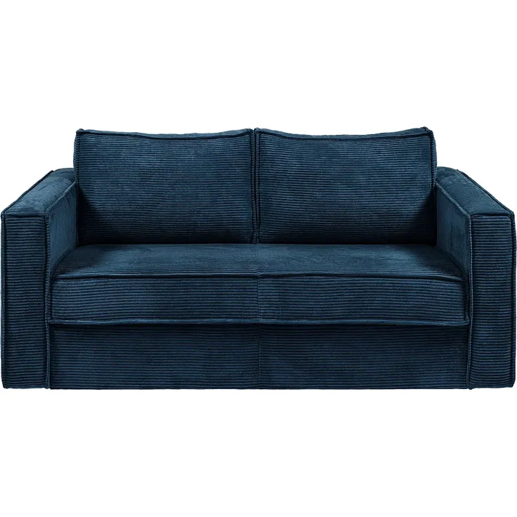 Vente-unique - LORETO Sofa SamtStoff Blau - B 223 cm95 cm x H 90 cm x L 215 cm – Bild 2
