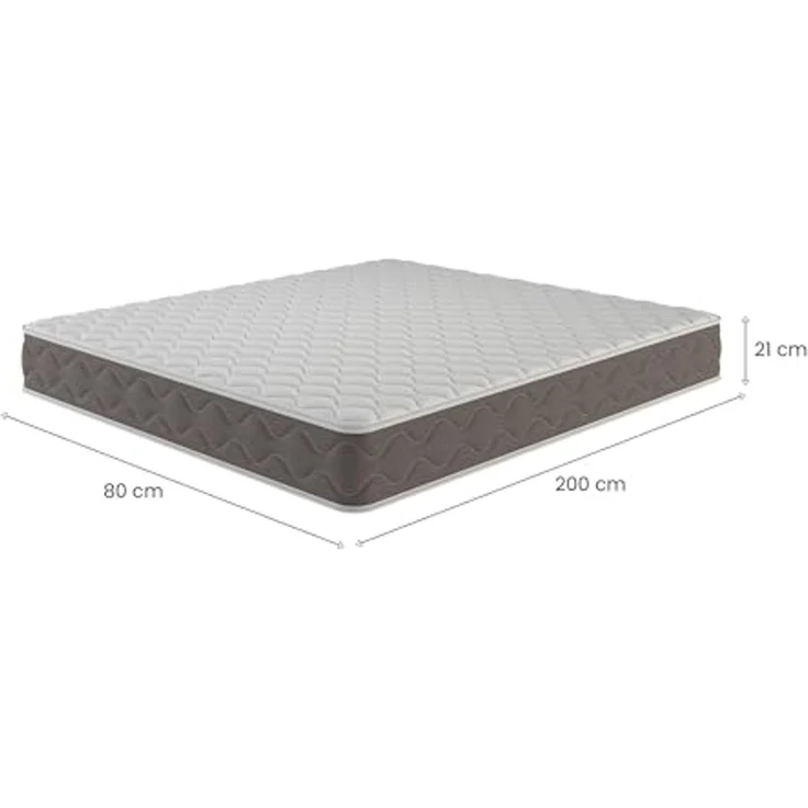 Talamo Italia - Altare-Einzelmatratze, Memory Foam-Matratze, ergonomische Matratze, milbenhemmende und hypoallergene Matratze, 100% Made in Italy, 80 x 200 x 21 cm – Bild 2