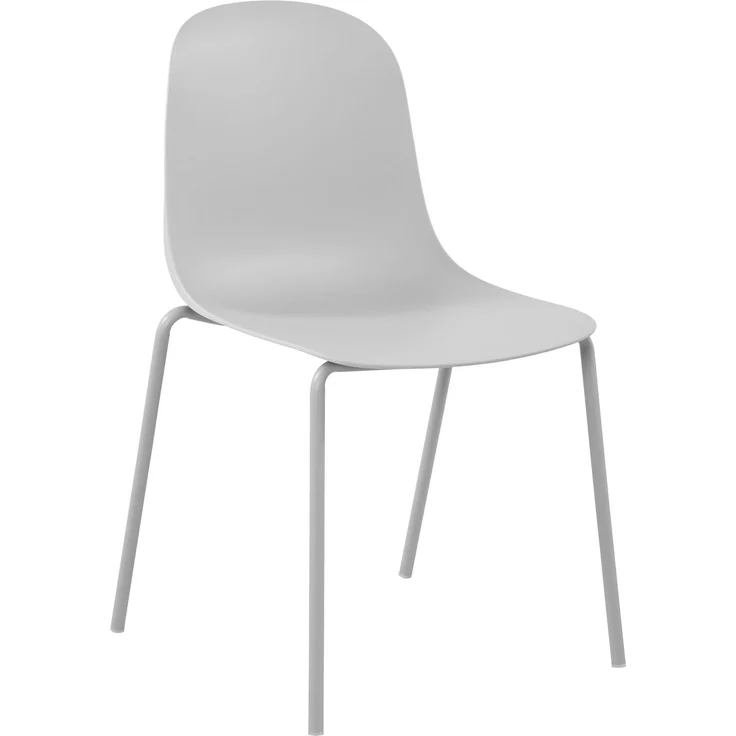 CLP Stapelstuhl Hardin mit ergonomischer Kunststoffschale und stabilem Metallgestell - Farbe:hellgrau – Bild 1