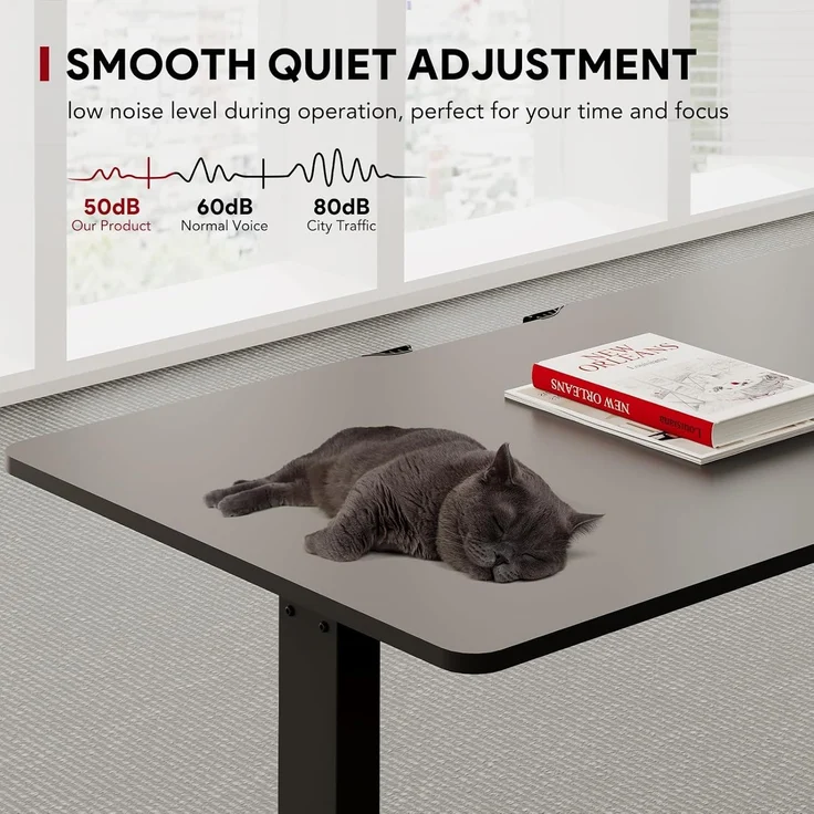 SANODESK Höhenverstellbarer Schreibtisch 160x75 cm Schreibtisch Höhenverstellbar Elektrisch Ergonomischer Steh-Sitz Tisch Computertisch für Heimbüro Homeoffice(schwarz) – Bild 8