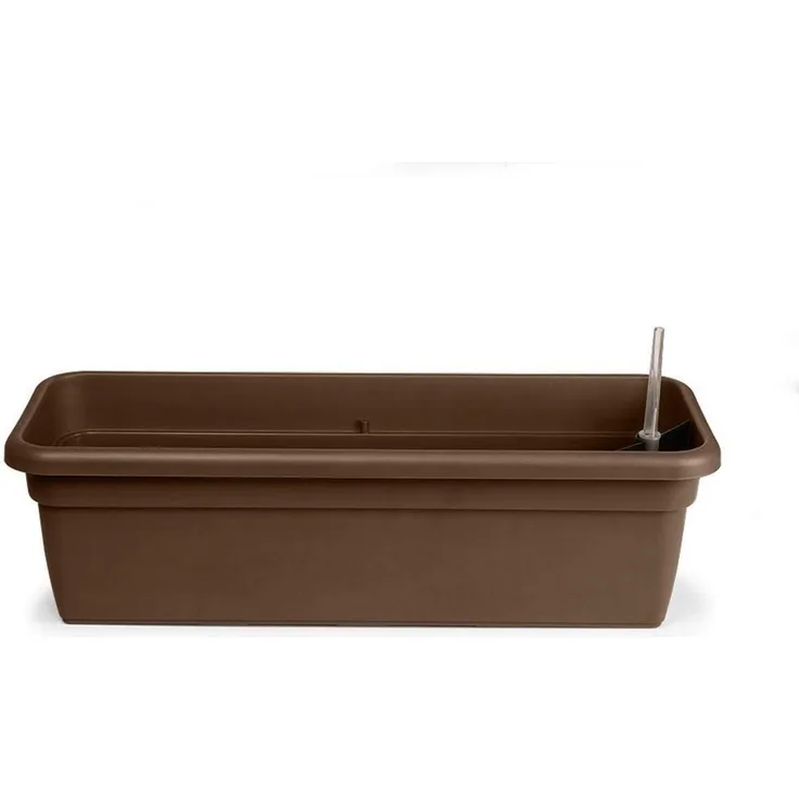 Balkonkasten FLORA Braun mit Bewässerungseinsatz 79 cm - Kunststoff - Geda