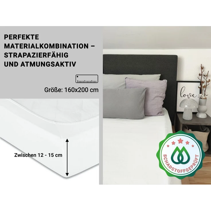 ZOLLNER Spannbettlaken, Double-Jersey, Gummizug: rundum, (1 Stück), 100 x 200 cm, 50% Polyester, 50% Baumwolle, vom Hotelwäschespezialist – Bild 2