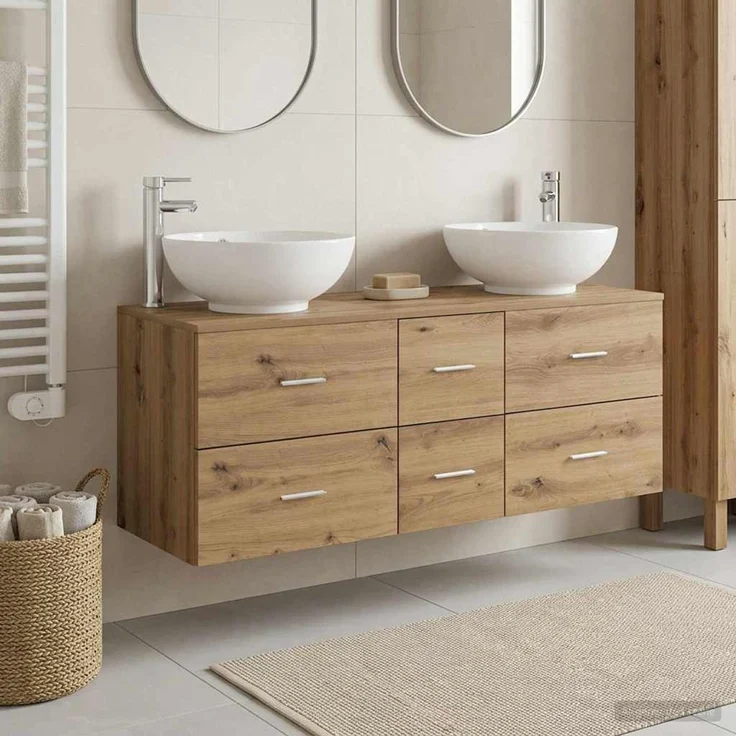 vidaXL Badezimmerschrank-Set 3 stk. Artisan-Eiche 129 x 44,5 x 80 cm 3405914 – Bild 1